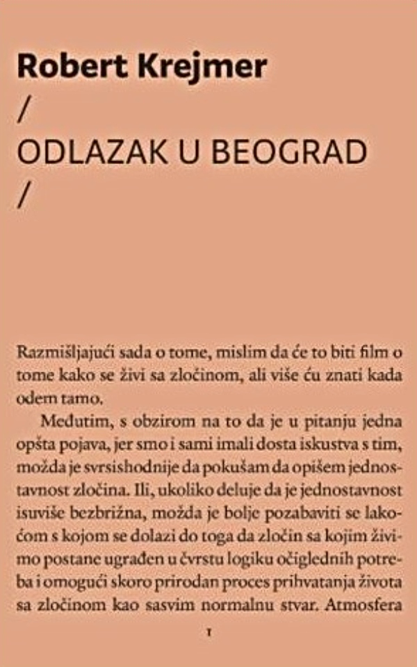 Odlazak u Beograd